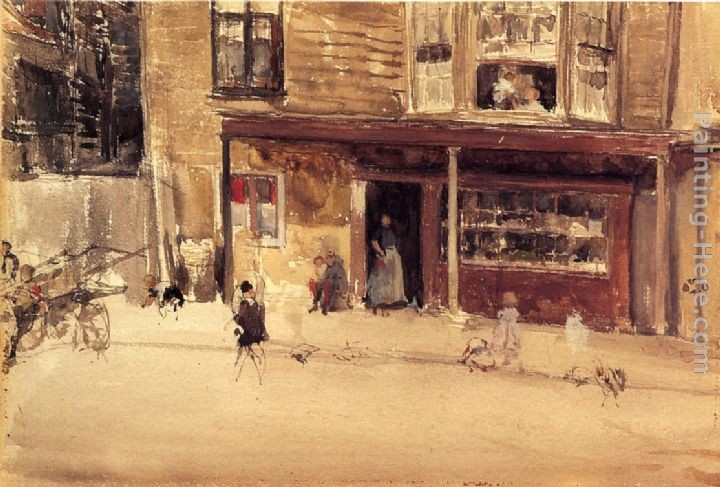 James Abbott McNeill Whistler The Shop - An Exterior